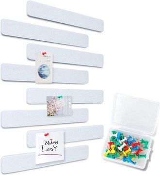 OEM Tablero De Anuncios Autoadhesivo De Fieltro Con Chinchetas, Juego De 8 Tableros De Anuncios, Tiras, Tablero De Anuncios, Negro, Blanco, Gris