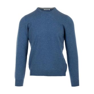 Gran Sasso Round-neck Knitwear, male, Blue, Size: 3XL Light Blue Sweater Paricollo