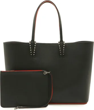 Christian Louboutin Black Red Color Patent Leather Rubber Shoulder Bag Tote Bag (Pre-Owned)