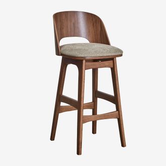 Sklum Sgabello Alto Juna In Legno E Rivestimento Sklum