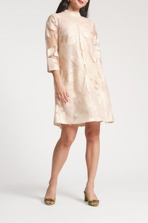 Frances Valentine Diplomat Mini Dress Floral Sequin in Oyster at Nordstrom, Size X-Large