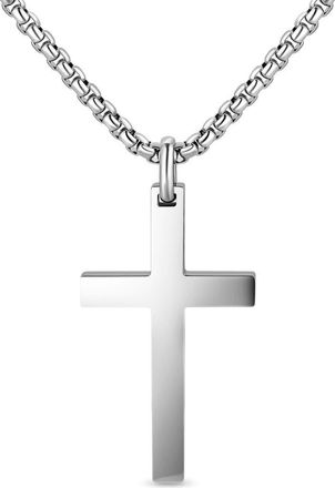 Edforce Mens Cross Pendant Necklace in Silver at Nordstrom Rack
