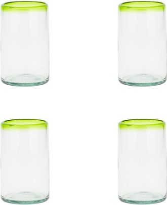 10 Strawberry Street Set Of 4 Lime Rim Mexican Glassware Hiballs