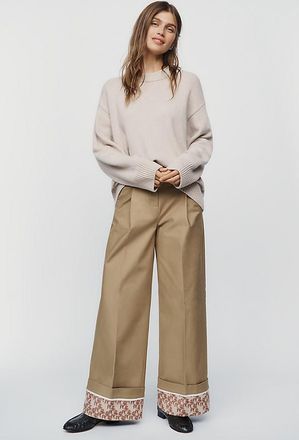 Maeve High-Cuff Chino Trousers Pants