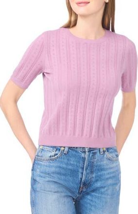 CeCe by Cynthia Steffe Pointelle Knit Sweater in Purple Petal at Nordstrom Rack, Size X-Small