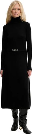 Fracomina Wool-Blend Midi Jurk - Dames - Jurken - Zwart - Maat: XS Wol
