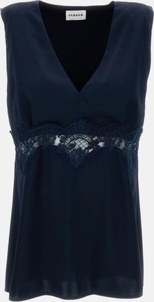 Parosh Dark Blue Sleeveless Top