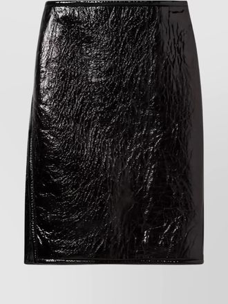 Gucci leather textured midi skirt