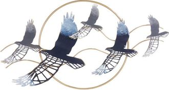 Beliani Beliani - Decoraci&oacute;n De Pared Moderno Decorativo Colgante De Hierro Formas De P&aacute;jaros Multicolor Tellurium