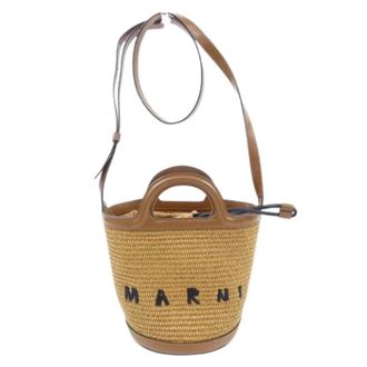Marni Pre-owned Bucket Bags, female, Brown, Size: ONE SIZE Pre-owned Cotton Bucket Bag