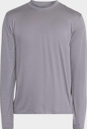 Sease Mens Easy-Care Wool Jersey Long-Sleeve T-Shirt