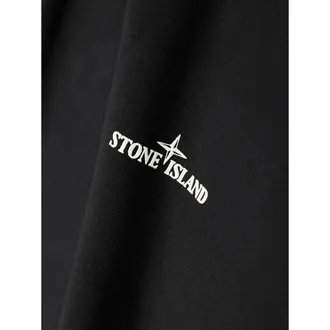 Stone Island Logo-Print Crew Neck Sweatshirt - Black