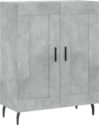 vidaXL Sideboard Concrete Grey 69.5x34x90 cm Engineered Wood Vidaxl