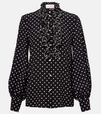 Valentino Polka-dot silk crêpe de chine blouse