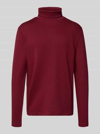 Daniel Hechter Sweatshirt mit Rollkragen und Logo-Print in Bordeaux, Größe XXL