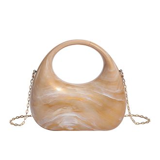 Generic Cymwer Women Acrylic Trendy Evening Clutch Purse Elegant Handbag for Party (Yellow)