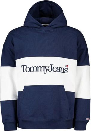 Tommy Jeans Hoodies & sweatvesten, Heren, Blauw, S, Katoen, Blauwe Biologisch Katoen Hoodie Skater Stijl