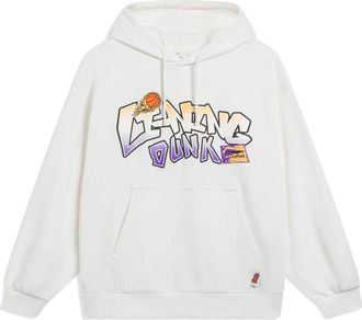 Li-Ning Hoops Cartoon Graphic Hoodie White AWDT551-1