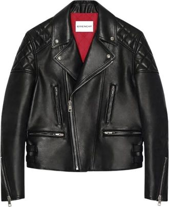 Givenchy Jassen, Heren, Zwart, L, Leer, Lederen jassen