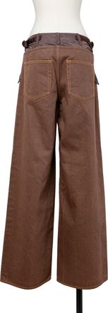 sacai Womens Corduroy Wide-Leg Trousers Brown