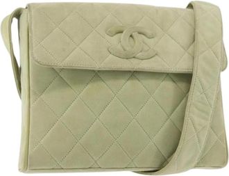 Chanel Pre-owned Vintage Su&egrave;de Schoudertas - Dames - Vintage Schoudertas - Groen - ONE Size - Su&egrave;de - Vintage