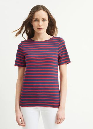 Saint James LEVANT MODERN - Breton Stripe Short Sleeve Shirt in Navy/red at Nordstrom, Size 3X-Large Eu