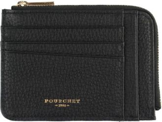 Pourchet Club Platte Kaarthouder - Dames - Portefeuilles - Zwart - ONE Size - Leer - Accessoires