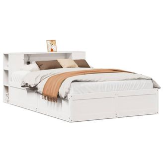 Berkfield Home Bed Frame without Mattress White 135x190 cm Double Solid Wood Pine