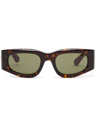 Gucci Dark Brown Rectangular Sunglasses