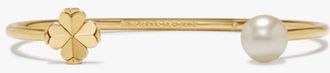 Kate Spade New York Womens Flower Pearl Cuff - Gold - One Size