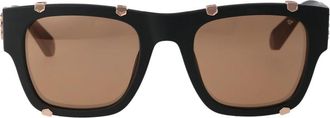 Philipp Plein Spp 042W Zonnebril - unisex - Zonnebrillen - Zwart - 54 MM - Accessoires