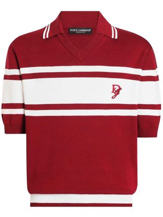 Dolce & Gabbana striped T-shirt - men - Cotton/Silk - 50 - Red
