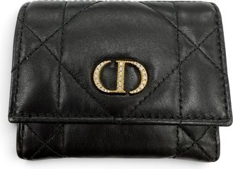 Dior Black Leather Wallet (Tri-Fold) (Pre-Owned)
