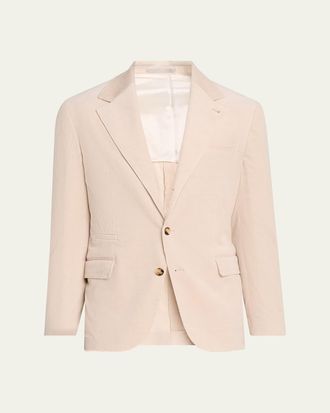 Brunello Cucinelli Mens Carded Wool Single-Breasted Sport Coat