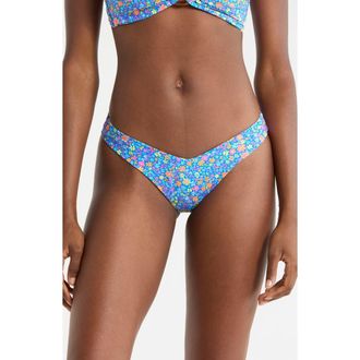 Kulani Kinis Y-Cut Bikini Bottoms in Electric Bloom at Nordstrom, Size X-Small