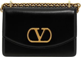 Valentino Garavani Black Vain Shoulder Bag