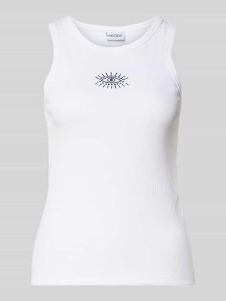 Pieces Slim Fit Top aus Baumwoll-Mix Modell MAY in Weiss, Gr&ouml;&szlig;e XS