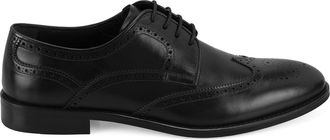 Desa Mens Leather Slip-Ons - Flat Heel, Breathable | Black - 43