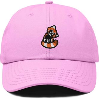 Dalix Red Panda Embroidered Dad Hat in Light Pink at Nordstrom