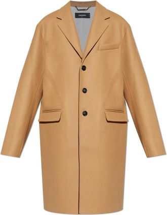 Dsquared2 Wollen jas - Heren - Mantel - Bruin - 2XL - Wol - Jassen