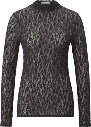 Rich & Royal Jersey Kant Turtleneck Longsleeve - Dames - Longsleeves - Bruin - XL - Tops
