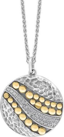 Effy Two Tone Diamond Pav&eacute; Pendant Necklace - 0.10ctw in Silver at Nordstrom Rack, Size 18