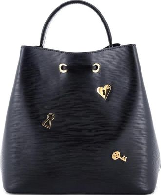 Louis Vuitton NeoNoe Handbag Love Lock Epi leren bucket-tas - Zwart