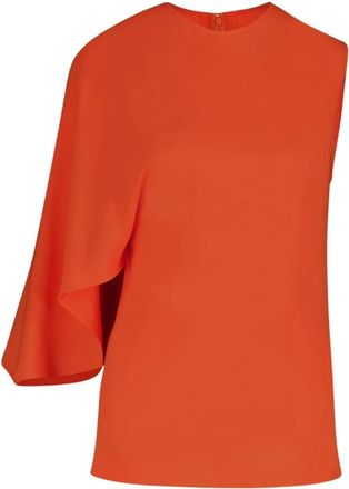 Stella McCartney Overhemden, Dames, Oranje, M, Asymmetrische top met &eacute;&eacute;n mouw