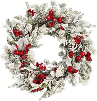 MiCa Decorations Corona decorativa belfort verde h11xb40xl40cm