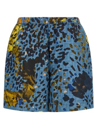 Fendi Blue Polyester Bermuda Womens Shorts