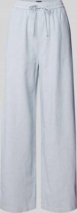 Tommy Jeans Weite Hose aus Baumwoll-Leinen-Mix in Hellblau, Größe L