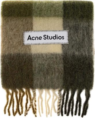 Acne Studios Bufanda de Mohair a Cuadros - Accessories - unisex - Verde - ONE SIZE