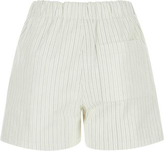 Bottega Veneta Womens Printed Leather Shorts - Ivory - Size Small