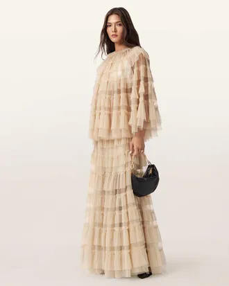 AllSaints Aude Ruffle Maxi Skirt